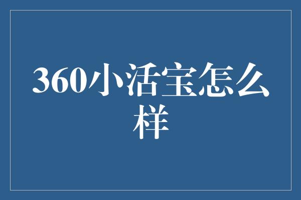 360小活宝怎么样