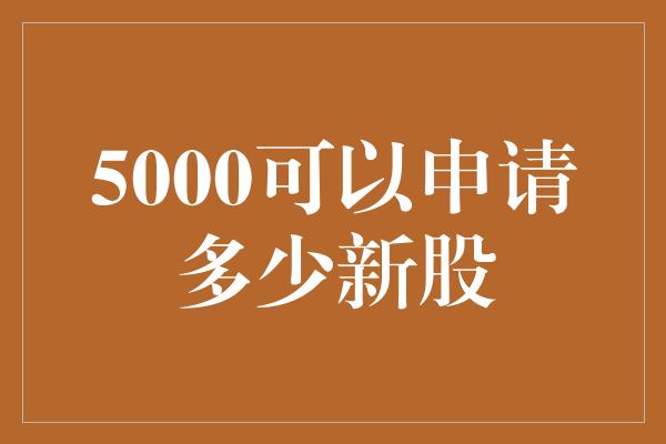 5000可以申请多少新股