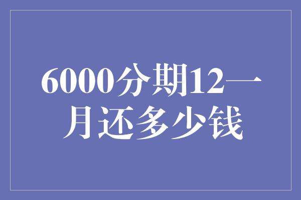 6000分期12一月还多少钱