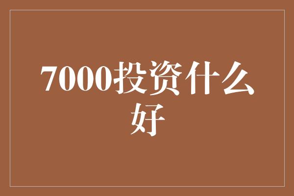 7000投资什么好