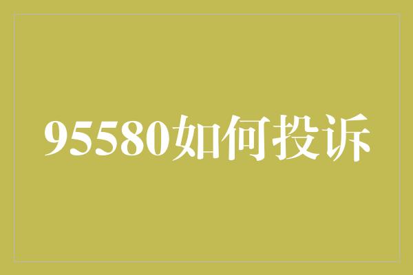 95580如何投诉