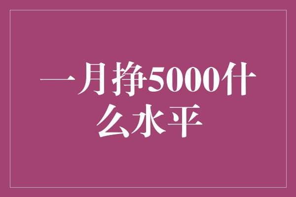 一月挣5000什么水平