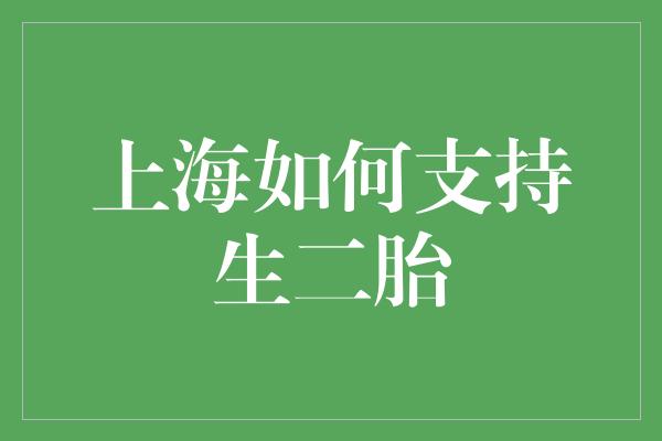 上海如何支持生二胎