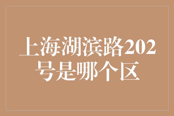 上海湖滨路202号是哪个区