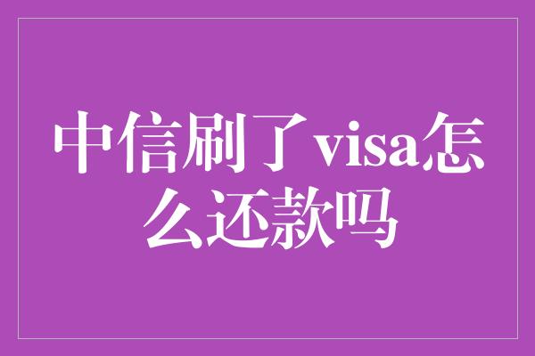 中信刷了visa怎么还款吗