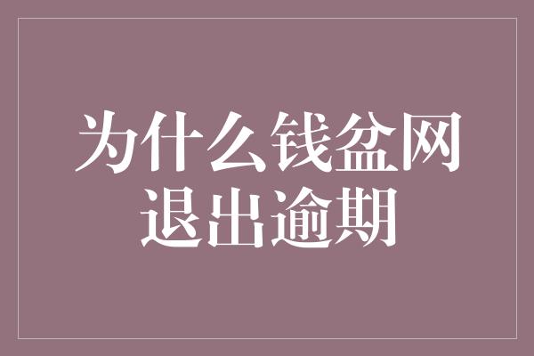 为什么钱盆网退出逾期