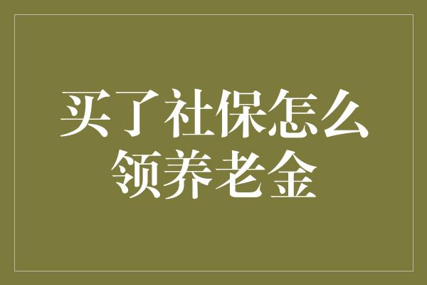 买了社保怎么领养老金