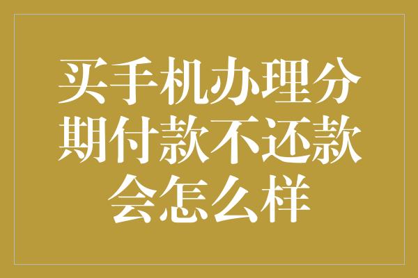 买手机办理分期付款不还款会怎么样