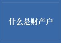 啥是财产户？听起来像是在说你的钱袋子怎么样啦？