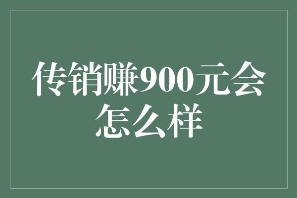 传销赚900元会怎么样