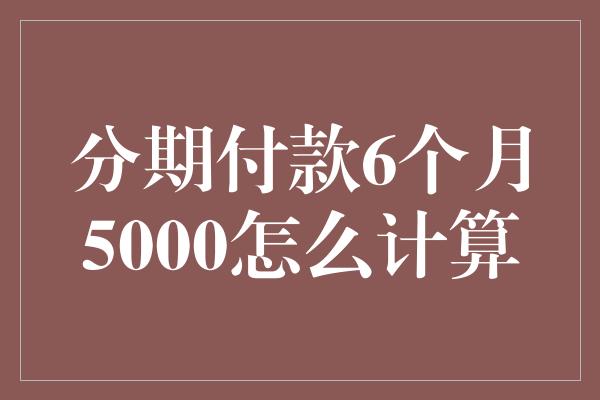 分期付款6个月5000怎么计算