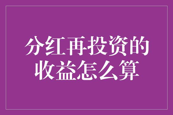 分红再投资的收益怎么算