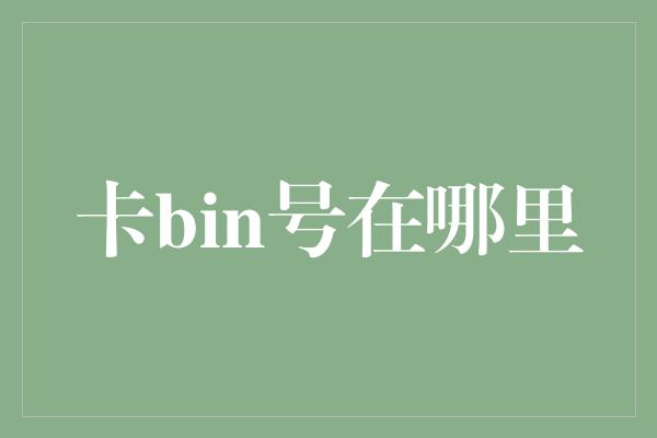 卡bin号在哪里