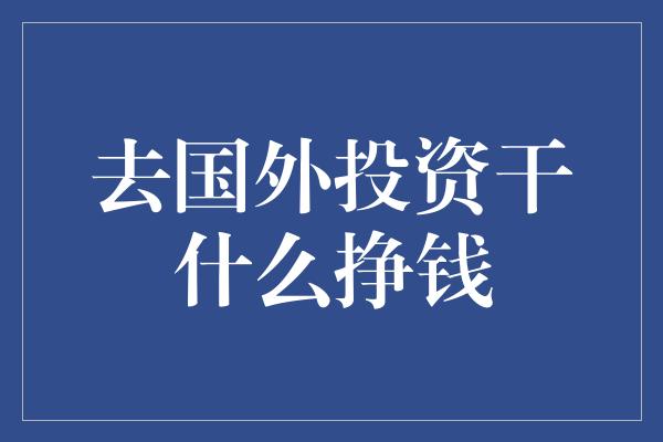 去国外投资干什么挣钱