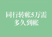 5万同行转账的奥秘：到底要等多久才能到账？