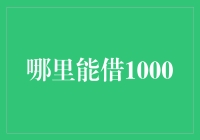 哪里能借1000？看完这篇你就懂了