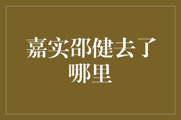 嘉实邵健去了哪里