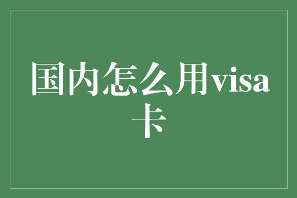 国内怎么用visa卡