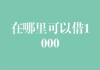 借1000不再难，新奇方法扫你烦恼