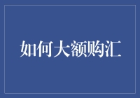 大额购汇？别闹啦，你以为你是谁！