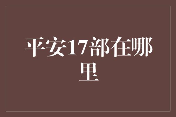 平安17部在哪里