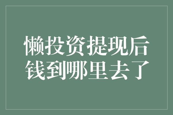 懒投资提现后钱到哪里去了