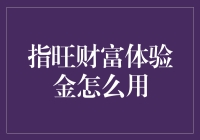 指旺财富体验金：解锁金融理财的体验模式