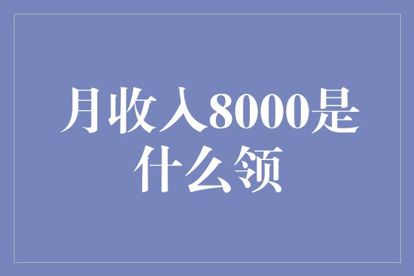 月收入8000是什么领