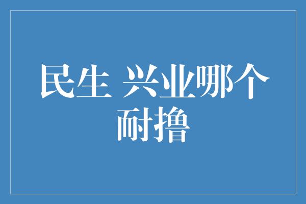 民生 兴业哪个耐撸