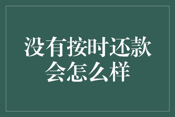 没有按时还款会怎么样