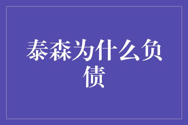 泰森为什么负债