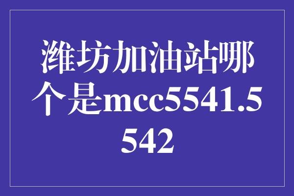 潍坊加油站哪个是mcc5541.5542