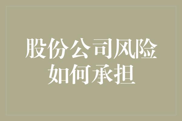 股份公司风险如何承担