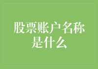 什么是股票账户名称？你是不是在问鱼的翅膀叫什么？