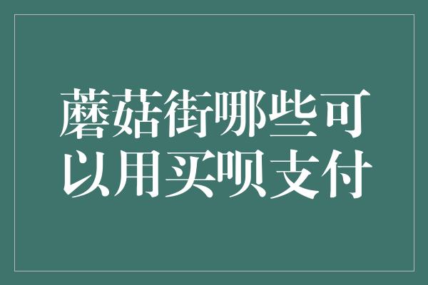 蘑菇街哪些可以用买呗支付