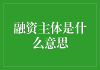 融资主体到底是谁？我来告诉你真正的答案