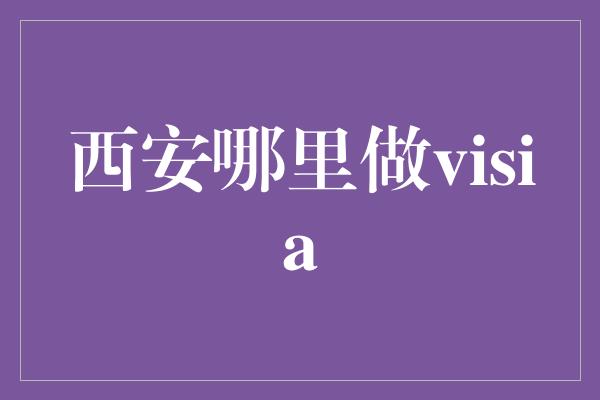 西安哪里做visia