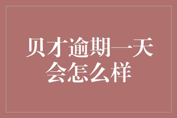 贝才逾期一天会怎么样