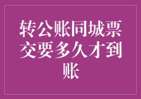 想必你也有过这种困惑：转公账同城票交要多久才到账？