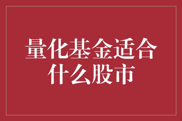 量化基金适合什么股市