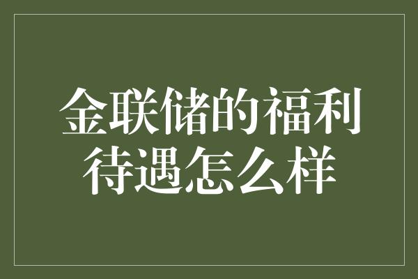 金联储的福利待遇怎么样