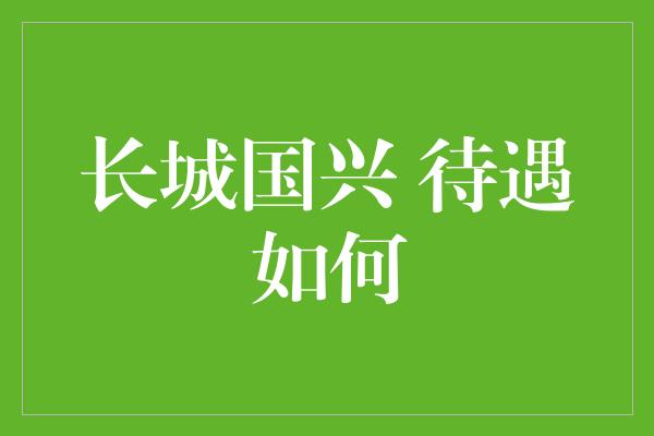 长城国兴 待遇如何