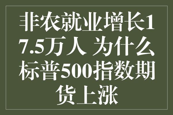 非农就业增长17.5万人 为什么标普500指数期货上涨